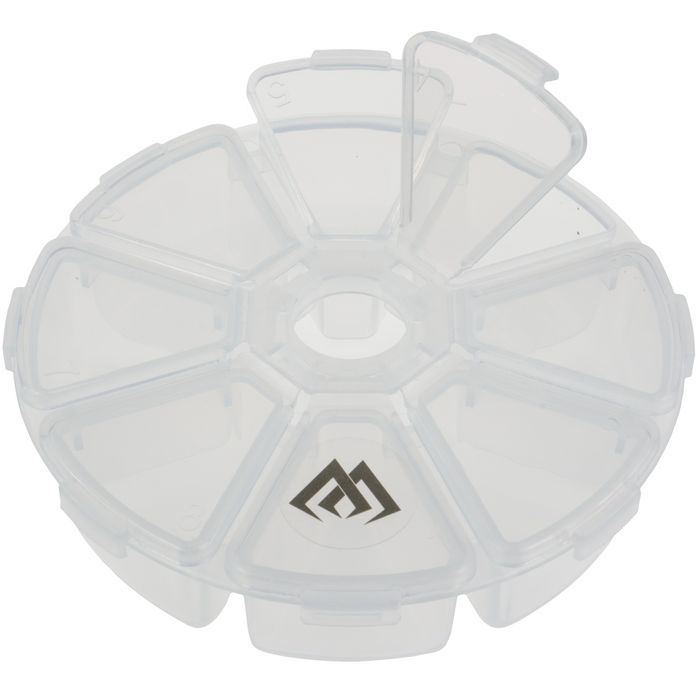 Pudełko wędkarskie okrągłe organizer na akcesoria haczyki krętliki