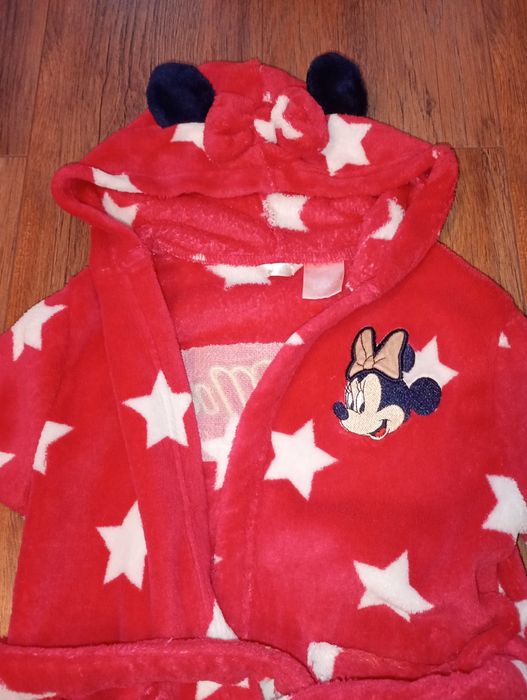 Ciepły miękki szlafrok dziewczęcy Disney rozmiar 92/98 cm