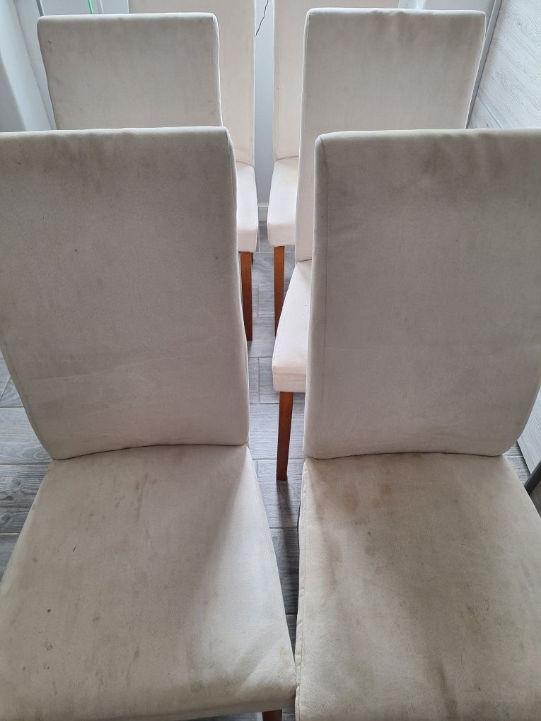 6 cadeiras IKEA beje com capas cinza