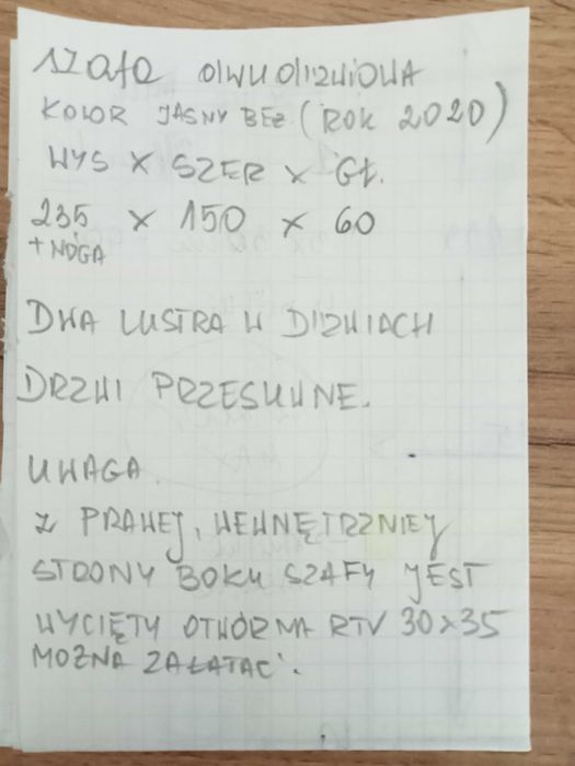 Zarezerwowana do 25.10.Szafa jak nowa ( dwu drzwiowa)
