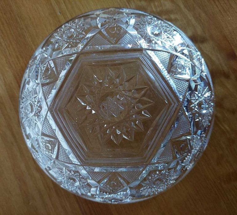 Kryształowa miseczka, mała patera na czekoladki, ciasteczka PRL