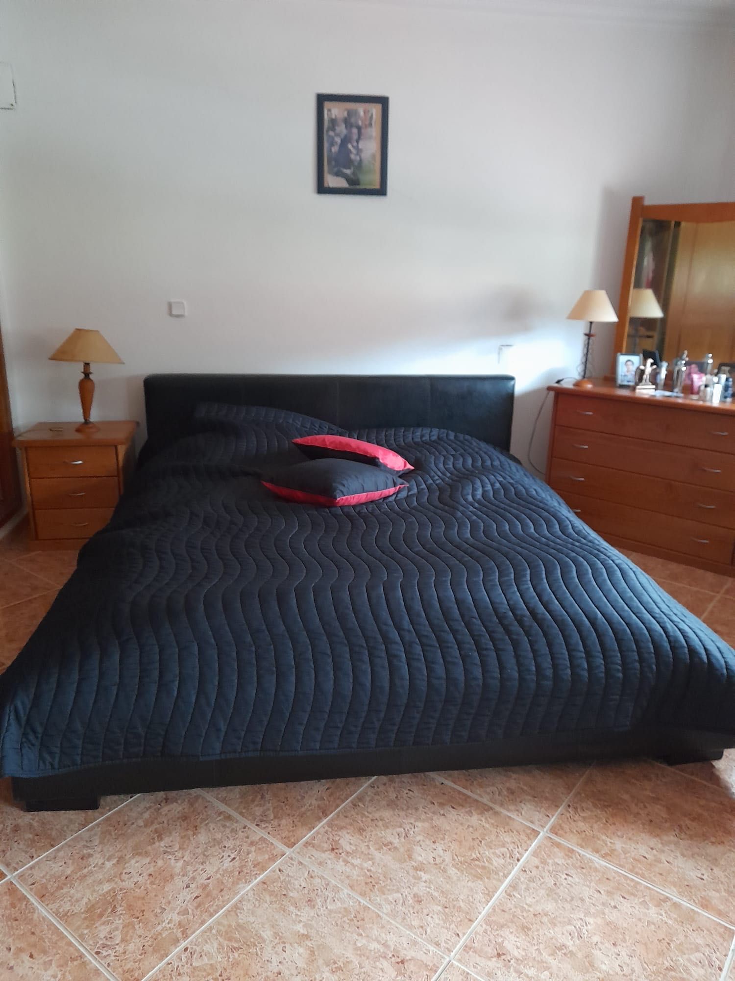 Cama Dupla em Pele + Colchão
