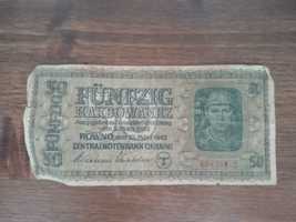 Банкнота Украины 50 карбованцев 1942 г. VF Ровно - Окупация