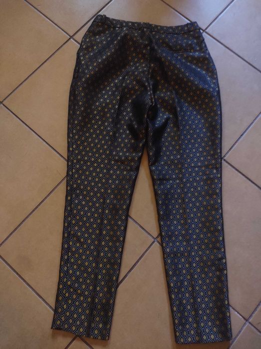 H&m spodnie eleganckie żakard gobelin 38