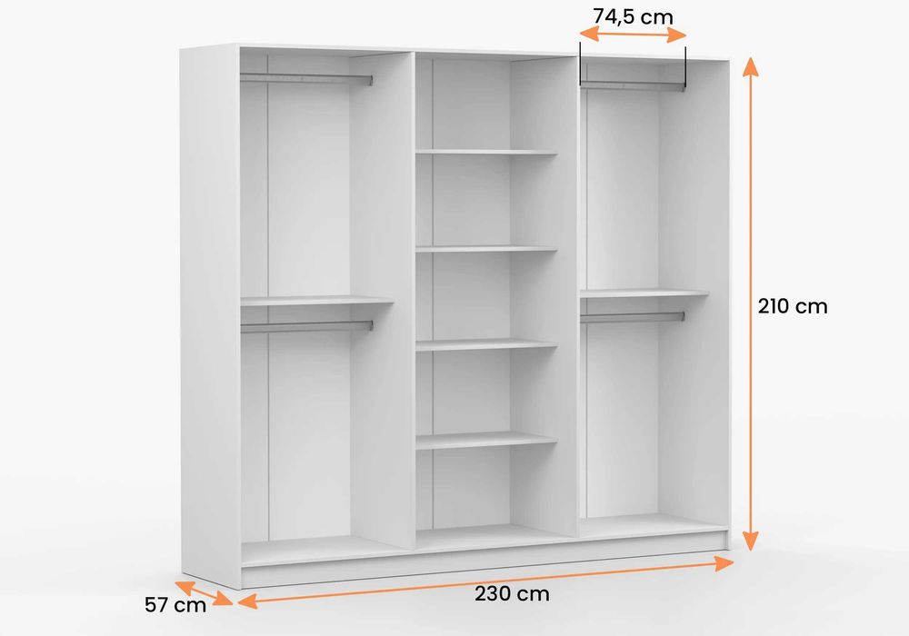 Zestaw szafa z komodą ROSA 6D ROSA 3D Idźczak Meble