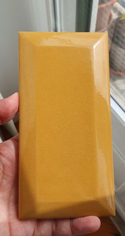 Azulejo biselado Porto Recer amarelo - (96) 7.5x15 cm