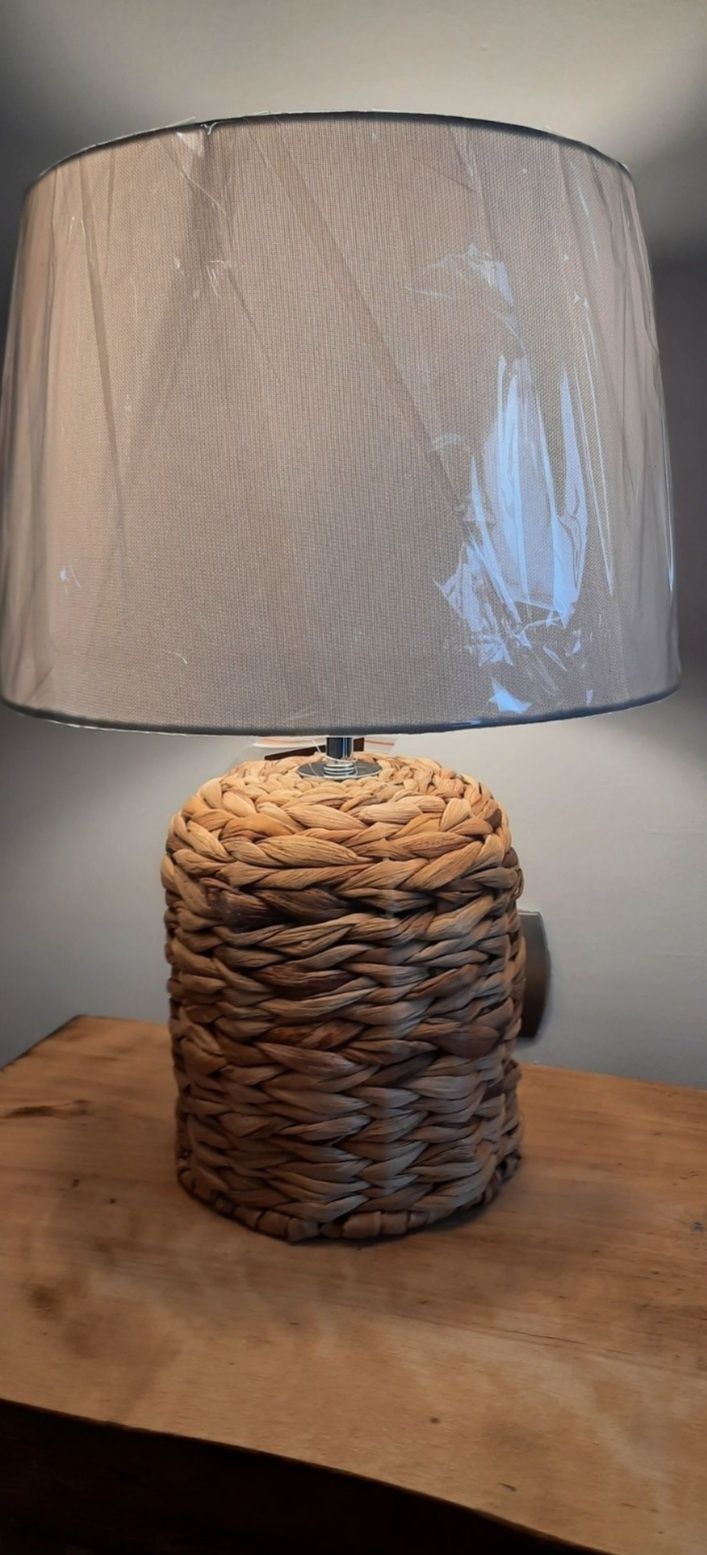 Lampka nowa duża boho trawa morska lampa stołowa home wiklina