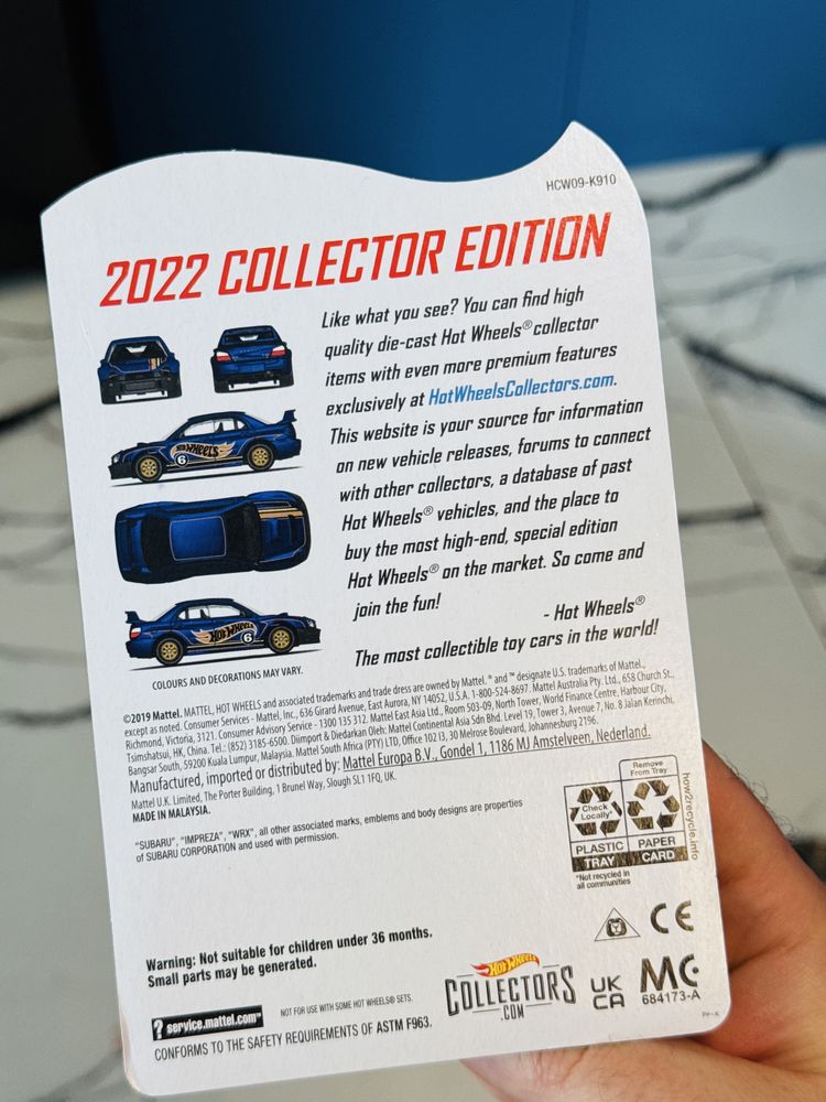 Hot Wheels mail-in Subaru Impreza WRX STI bugeye Collector ’22 nie RLC