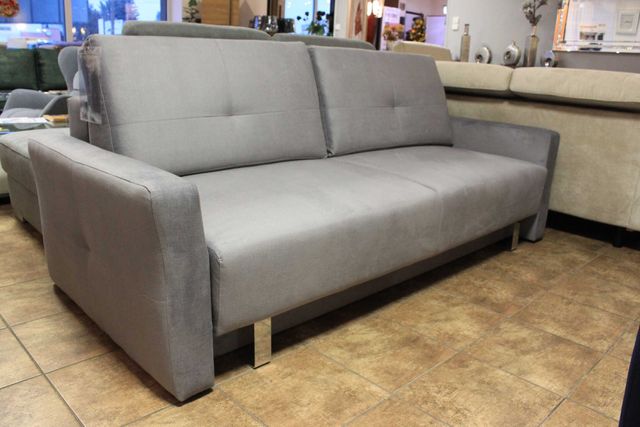 Sofa kanapa szara rozkładana z pojemnikiem dostępna od ręki