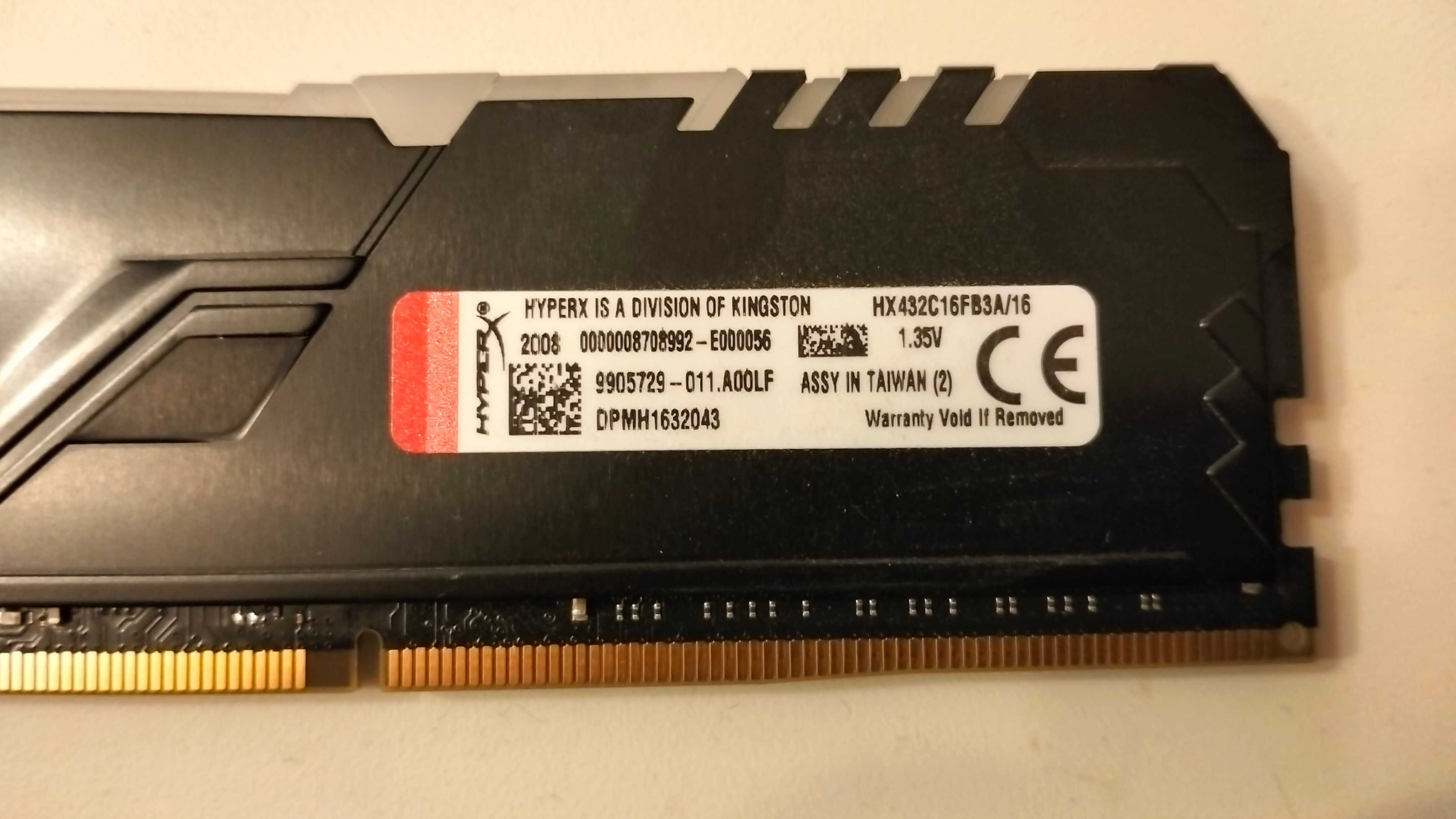 2x Pamięć Kingston HX432C16FB3A/16 DDR4 3200MHz CL16 RGB 16GB