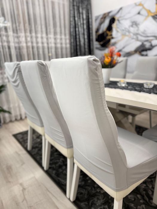 8 krzeseł do jadalni + pokrowce gratis