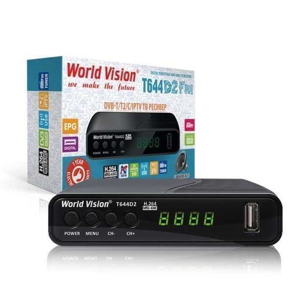 Приставка Т2,тюнерWorld Vision T644D2+FM+USB+YouTube+IPTVсервис+Megogo
