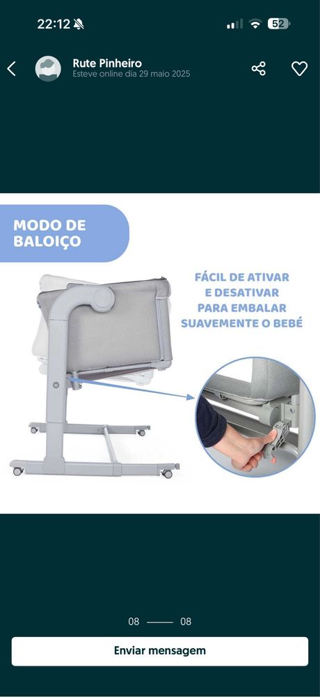 Berço Next2Me Chicco Magic Cool Grey