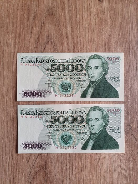 Banknoty PRL 5000 Seria H
