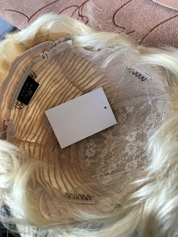 Piekna blond jasna peruka wlosy 100% naturalne ludzkie