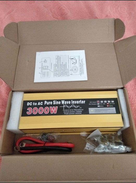 Інвертор 12 В на 220 В, 3 кВт чистий синус 50 Гц (новий)