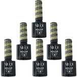 6 x Niuqi Lakier Hybrydowy Uv/Led 5ml Brokat Złoto 4 ZESTAW