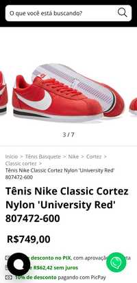 Кросівки чоловічі Nike Classic Cortez Nylon 'University Red'