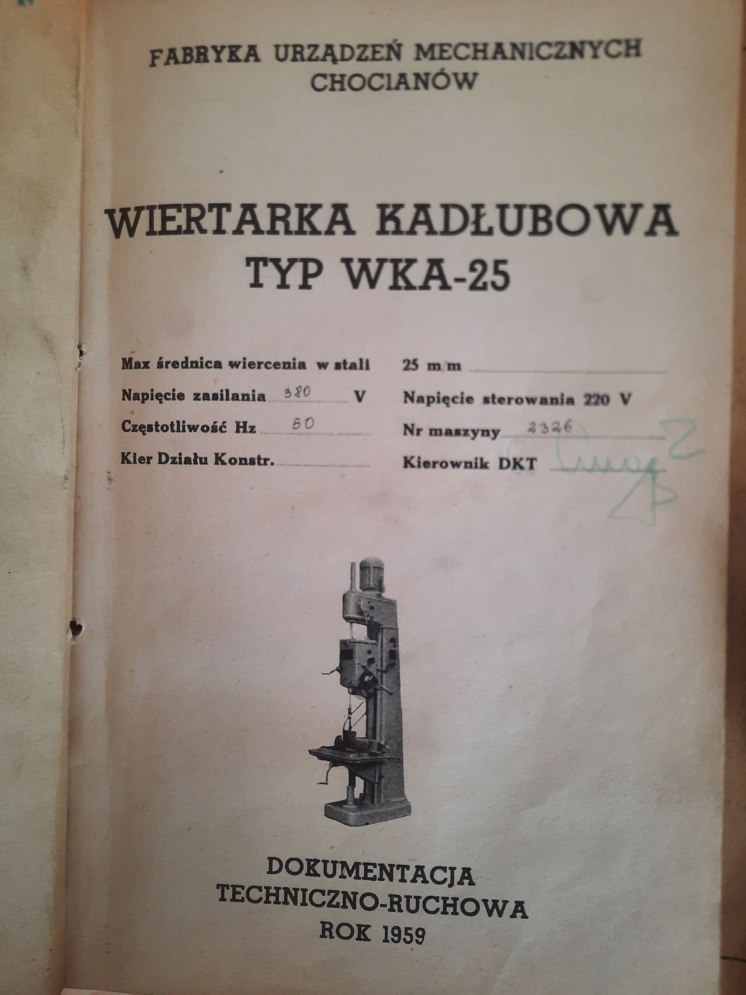 DTR Wiertarka WKA - 25