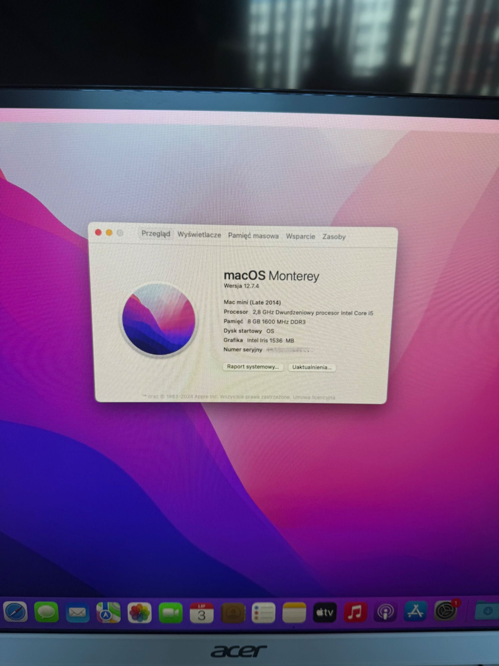 Mac Mini A1347  Intel Core i5 2,8 GHz  8GB RAM  SSD Samsung 870EVO 2TB