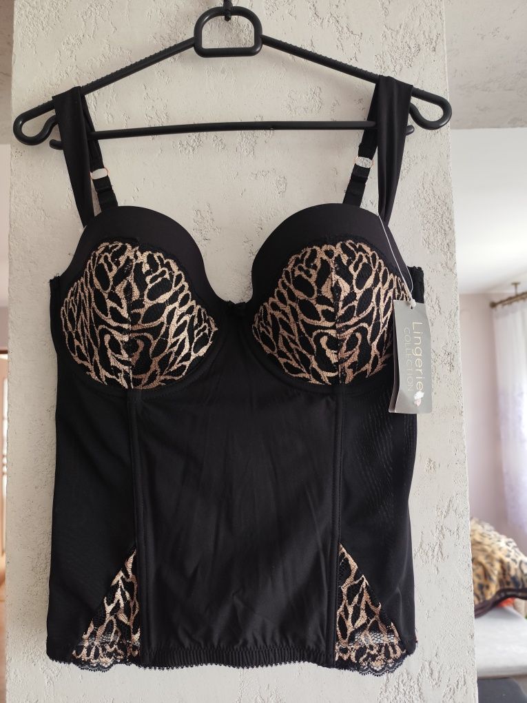 Siatkowy gorset z koronką na regulowane ramiączka rozm 36C. Collection