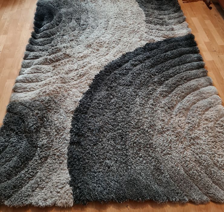 Dywan szary 160 x 230 długi włos