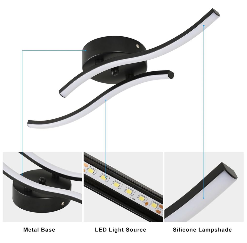 Nowoczesna lampa sufitowa LED, 12 W 1300 LM