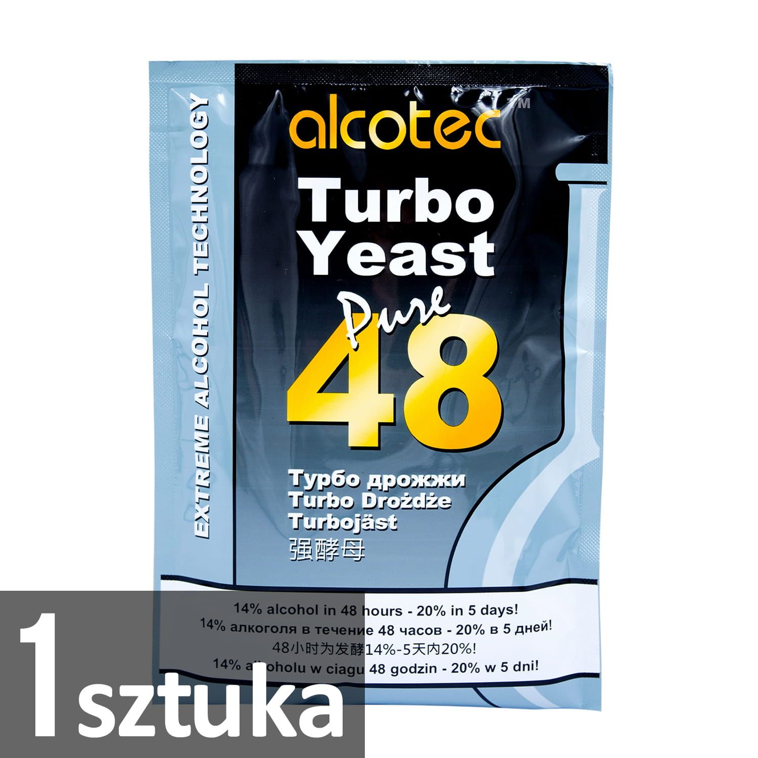 Alcotec - drożdże gorzelnicze - turbo 48 pure - 135 g - 25 l