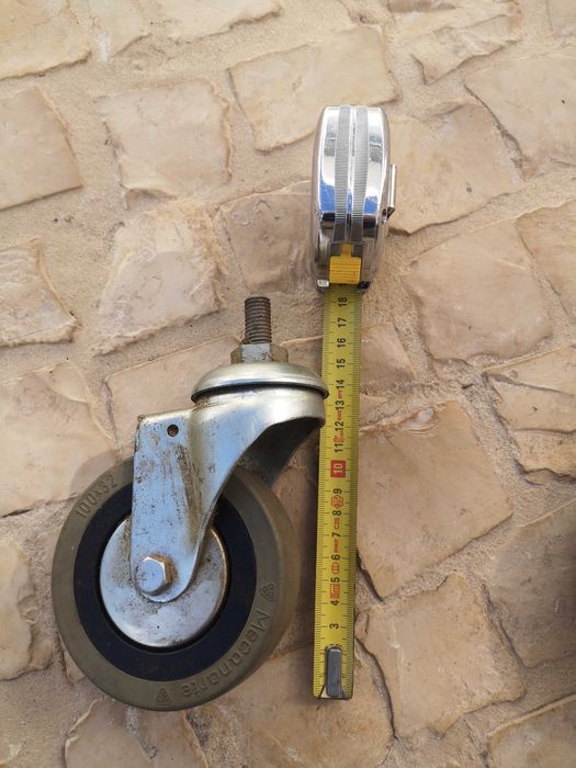 Conjunto de 4 rodízios industriais, Mecanarte, 180 mm, 100x32