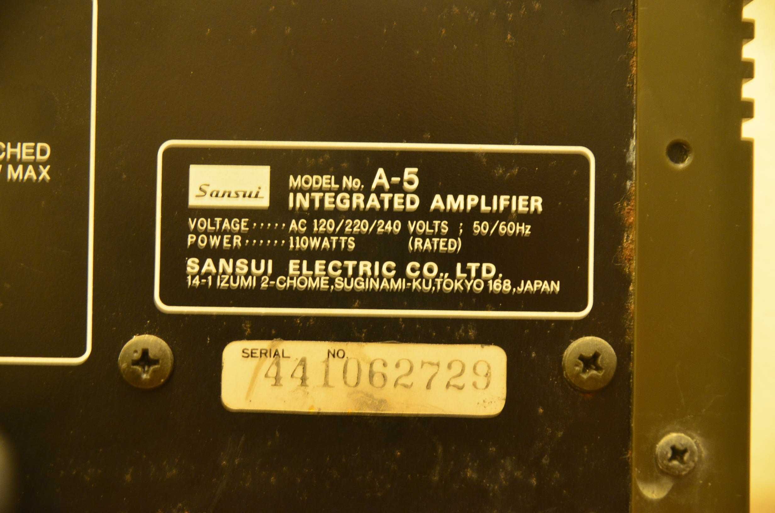 Amplificador Sansui A-5