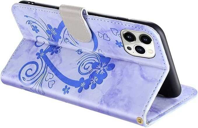 Etui z klapką Jeffene do Apple iPhone 13 Pro niebieski