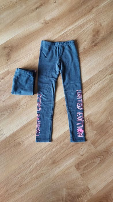 2 × Leginsy ocieplane dla dziewczynki 128
