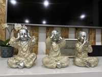 Conjunto de Budas em tons dourado