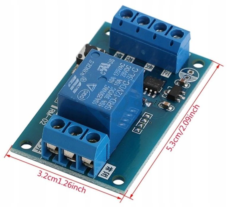 Przekaźnik bistabilny zatrzaskowy 12V 10A
