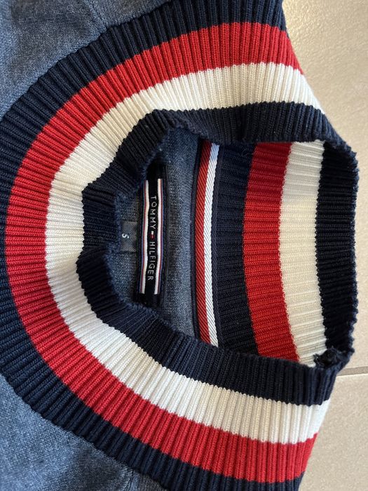 Tommy Hilfiger.Asymetryczna Sukienka dresowa.Grafit/granat . S