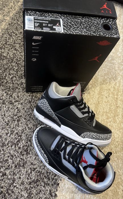 Jordan 3 Black Cement.Кросівки.Black Cat