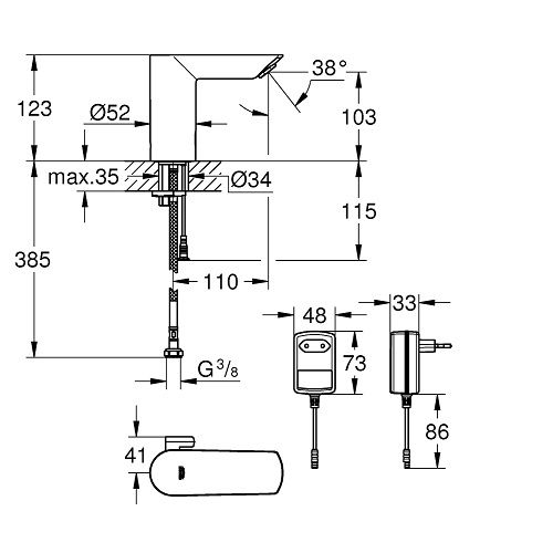 Бесконтактный сенсорный смеситель Grohe 36452000 36451000 36453000