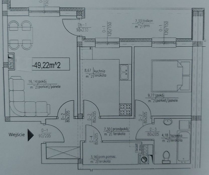 Wynajmę mieszkanie Podmiejska , 49.22m, parter