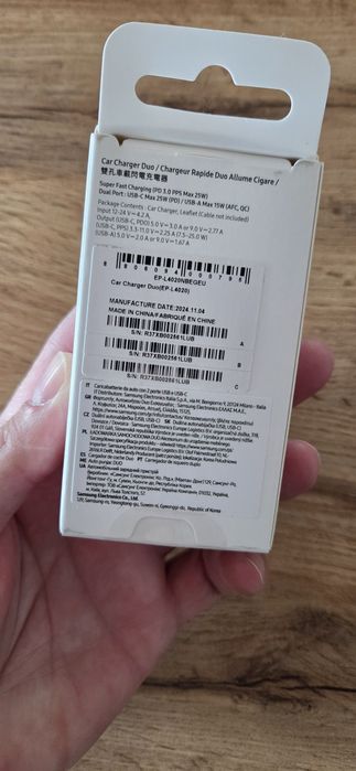 Ładowarka samochodowa SAMSUNG Czarny podwójna nowa zaplombowana