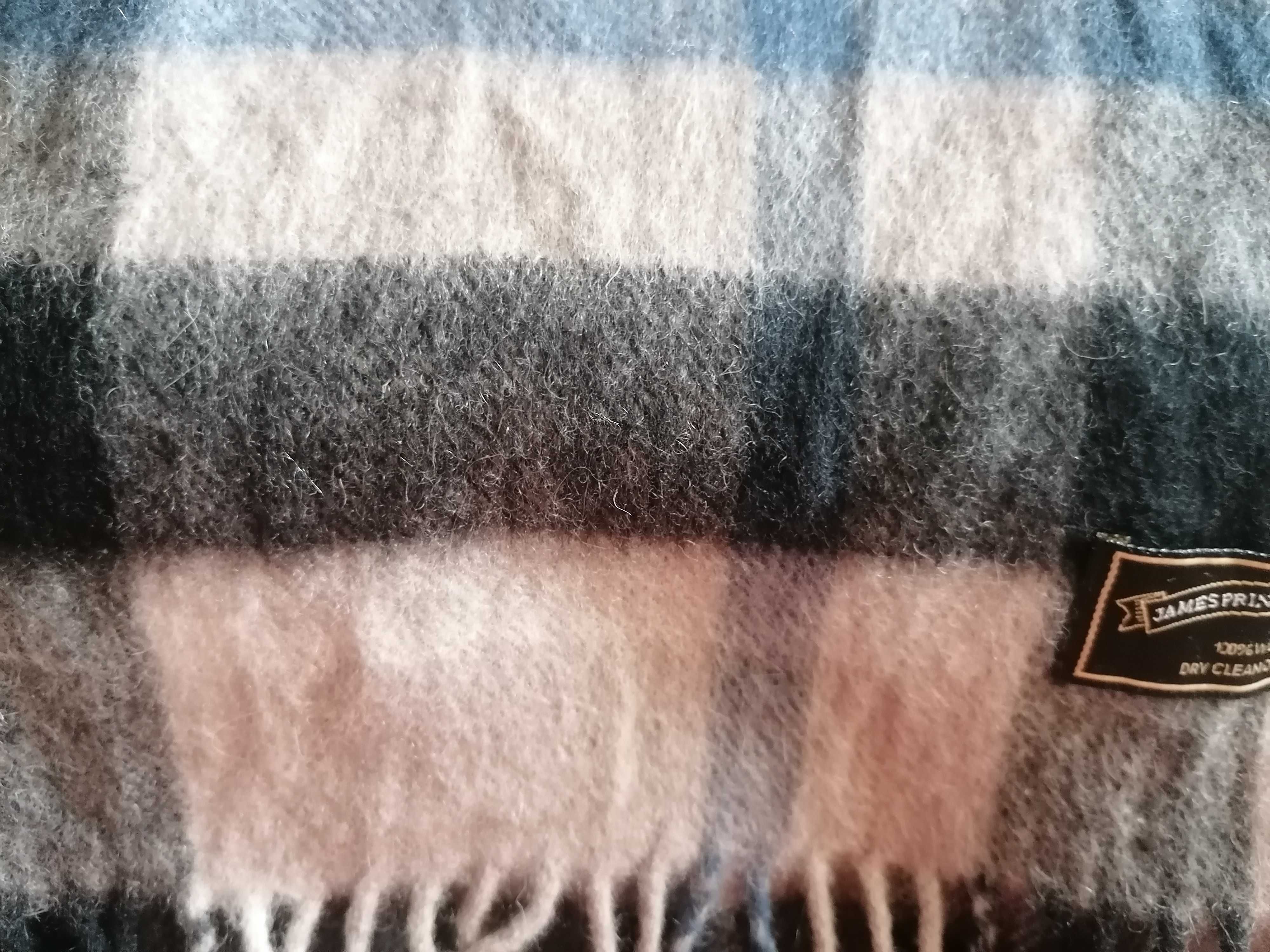 Miękki szalik krata tartan 100% szkocka wełna