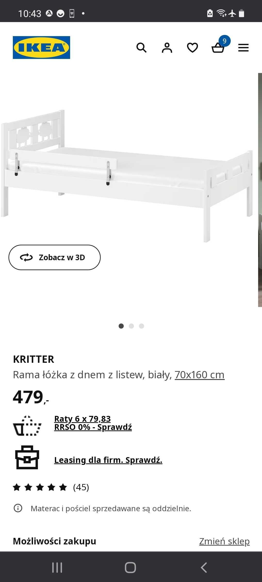 Łóżko dziecięca Ikea Kritter