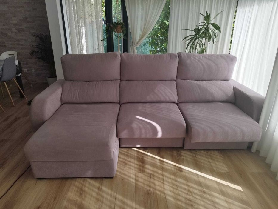 Sofá 3 lugares com chaise longue