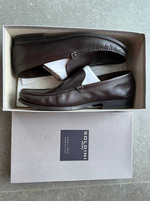 Італійські шкіряні мокасини Soldini.