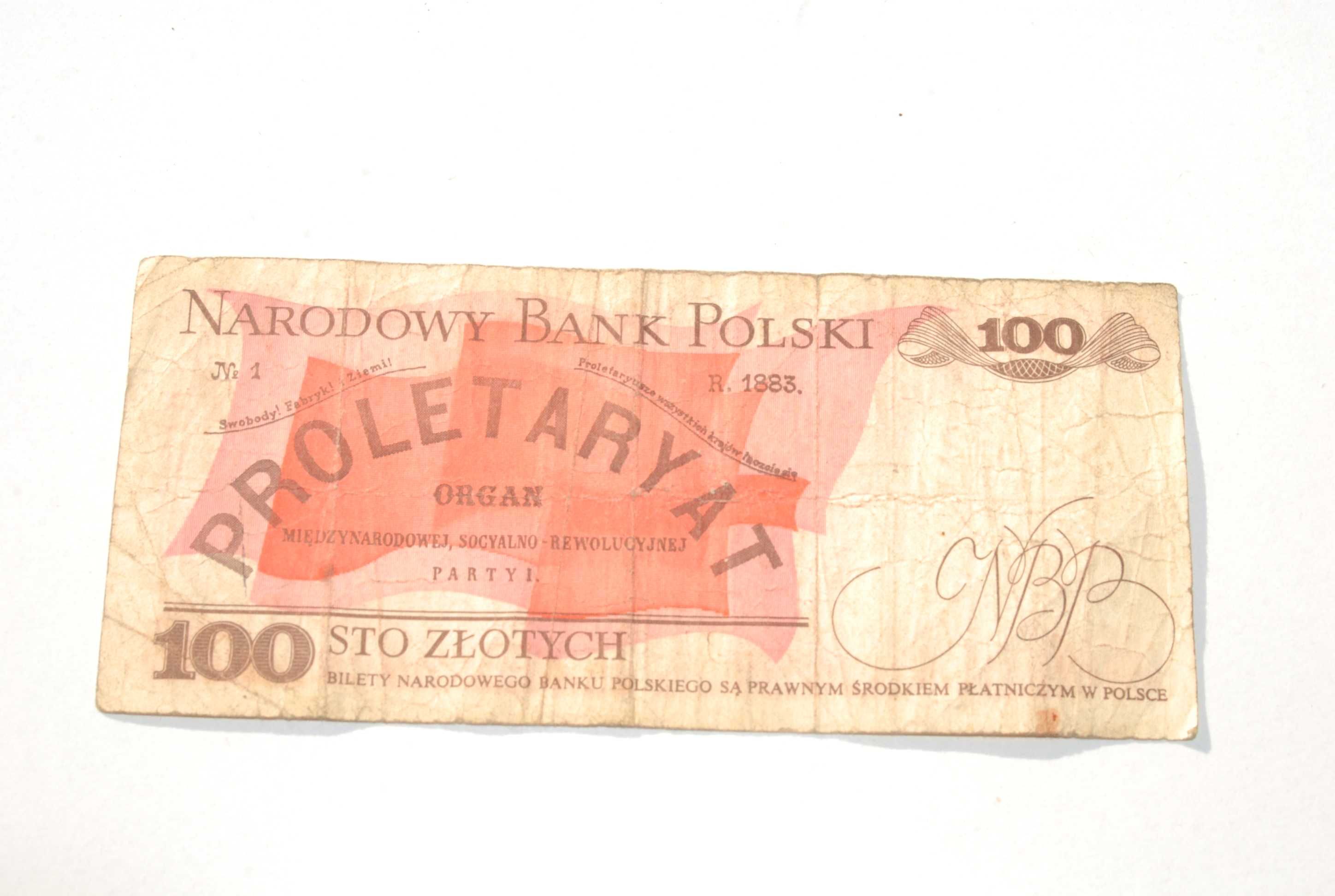 Stary banknot 100 złotych Waryński 1986 antyk