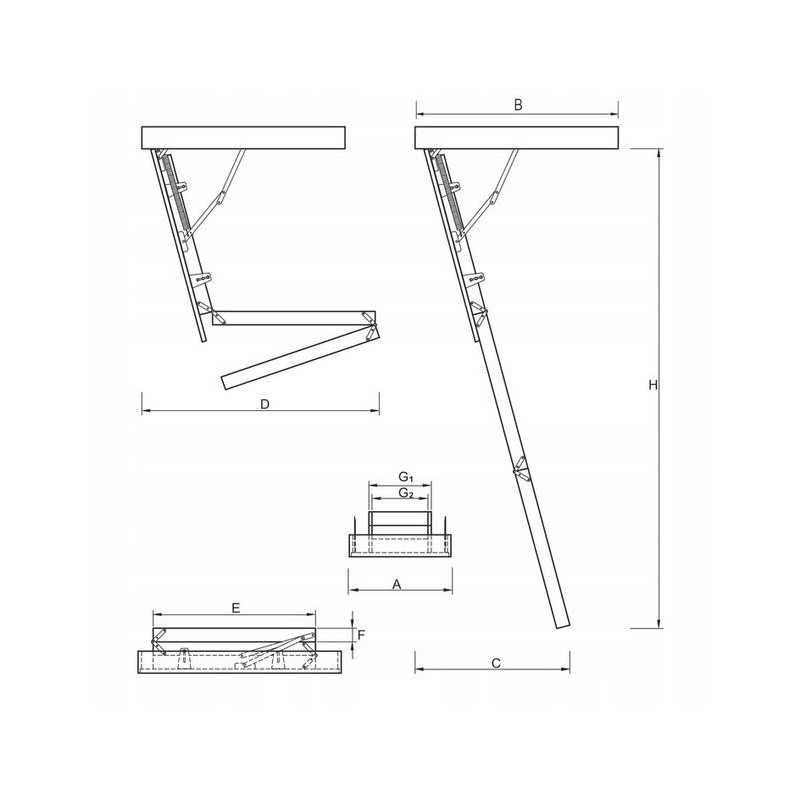 Drewniane schody strychowe NORDIC 87mm 120x60 + dodatkowa uszczelka