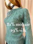Moherowy sweterek turkusowy handmade