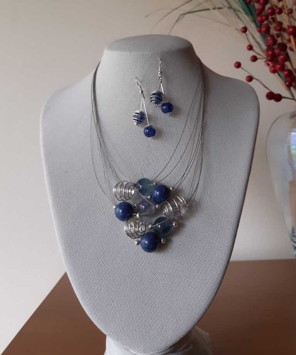 naszyjnik z kolczykami  opal