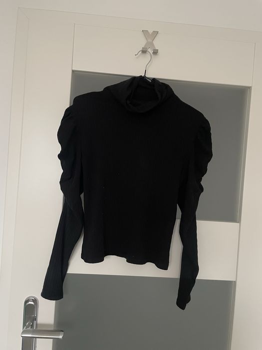 Prążkowany golfik z bufiastymi rękawami New Look rozmia L/XL