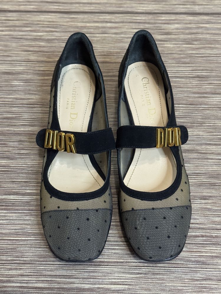 туфлі-лодочки Christian Dior Mary Jane з сітки та замші, оригінал