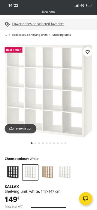 Estante KALLAX ikea de 16 compartimentos